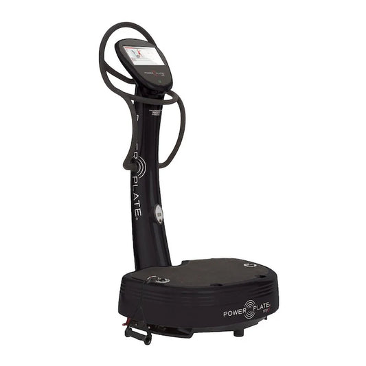 Power Plate my7 full body vibration platform for home fitness, supports 350 lbs, with proMOTION resistance cables.