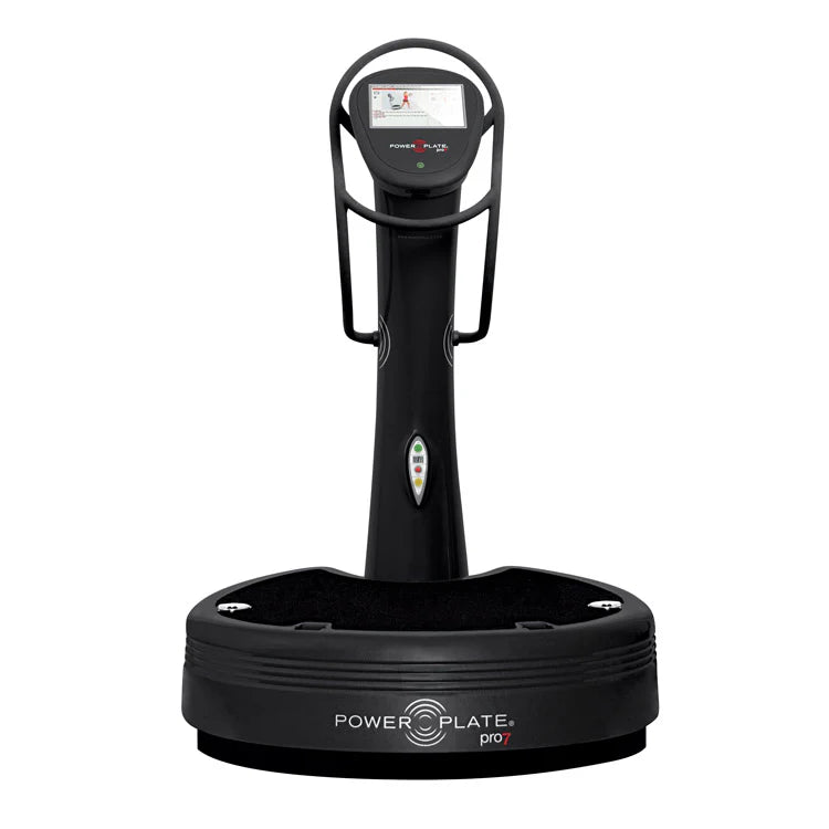 Power Plate pro7 full body vibration platform with LCD touch screen and proMOTION cables, supports 500 lbs