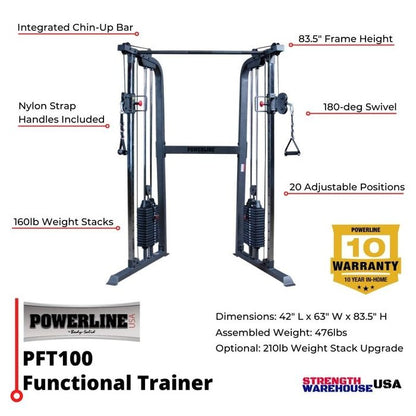 Body - Solid PFT100 Powerline Home Gym Functional Trainer - Home Gym by Body - Solid available at Body Recovery Supply