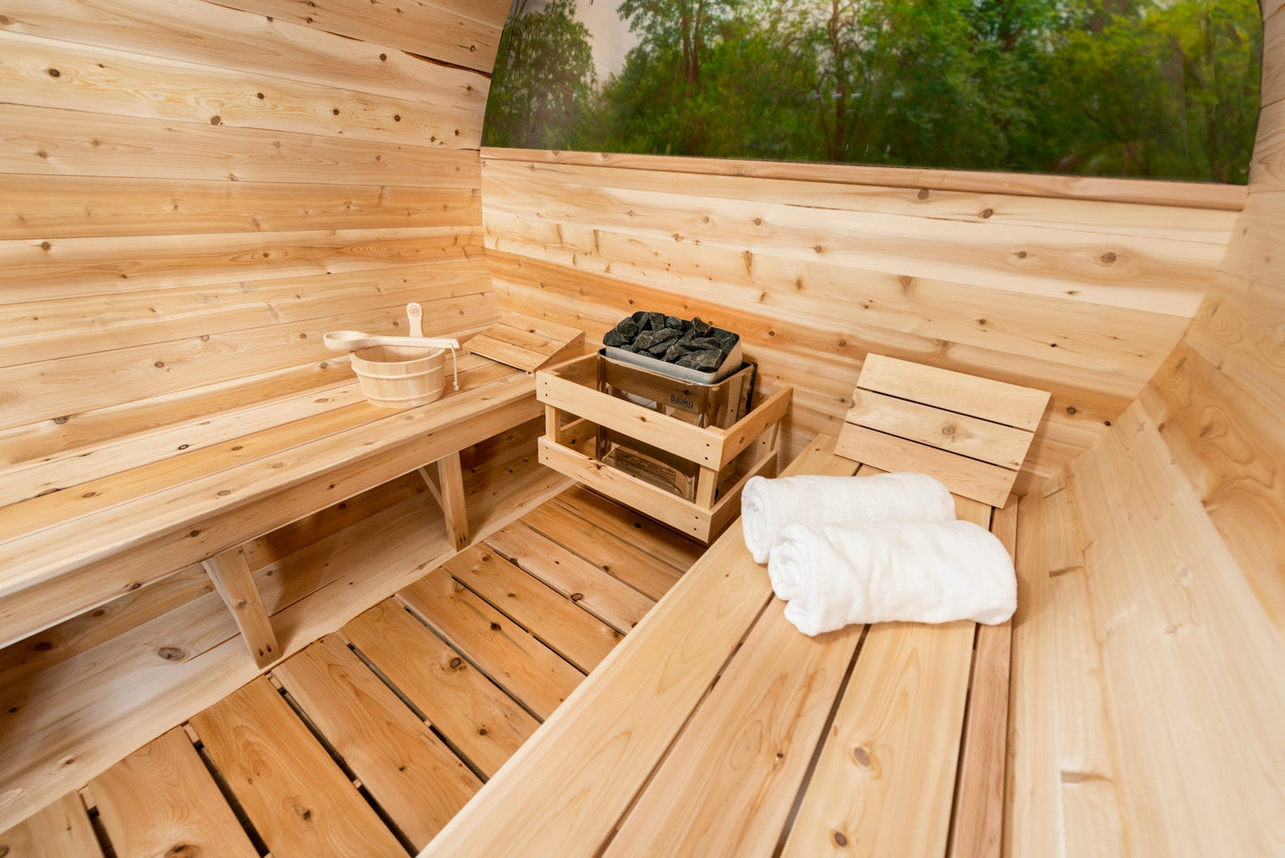 Dundalk Leisure Craft - Tranquility MP Barrel Sauna - Sauna by Dundalk LeisureCraft available at Body Recovery Supply