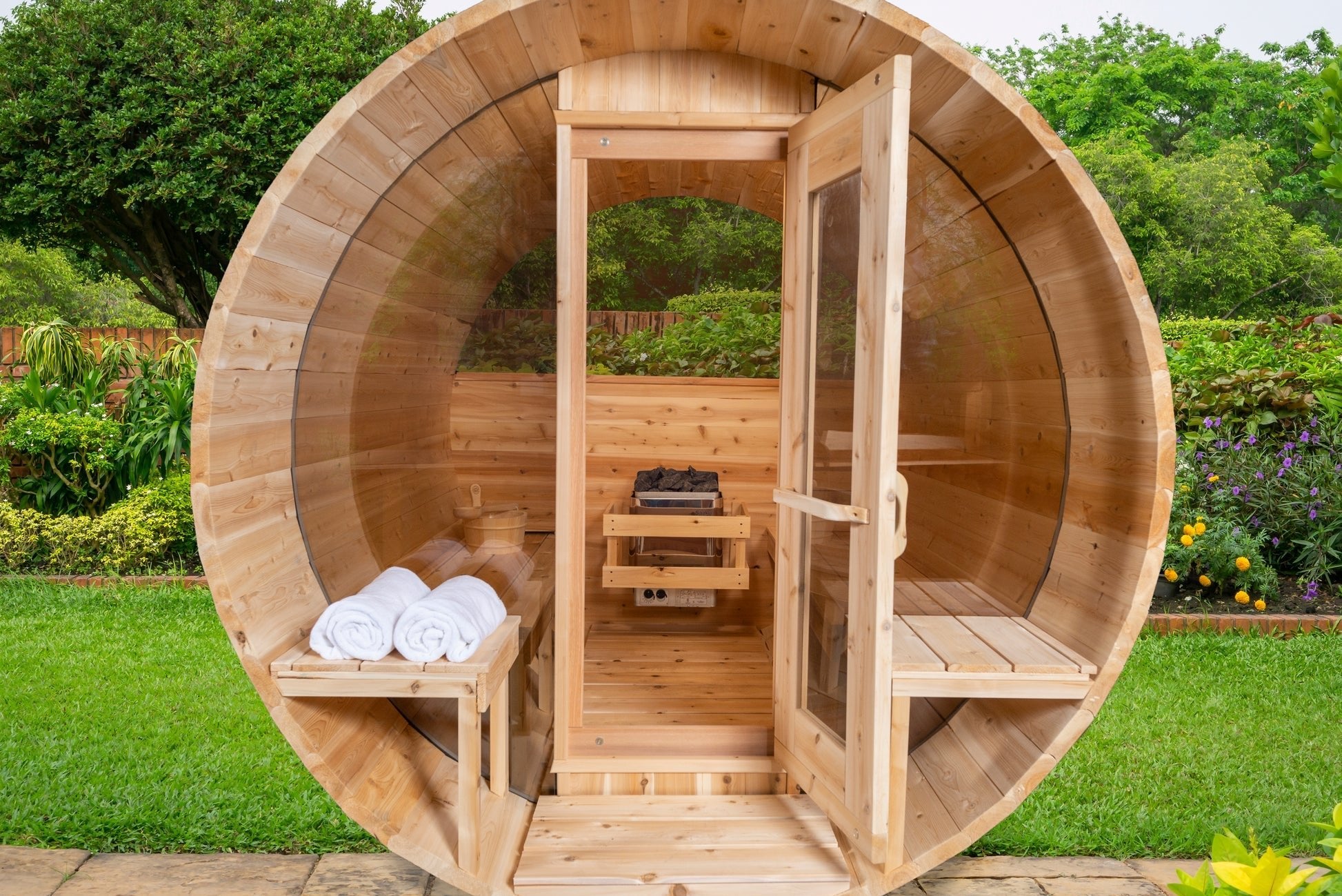 Dundalk Leisure Craft - Tranquility MP Barrel Sauna - Sauna by Dundalk LeisureCraft available at Body Recovery Supply