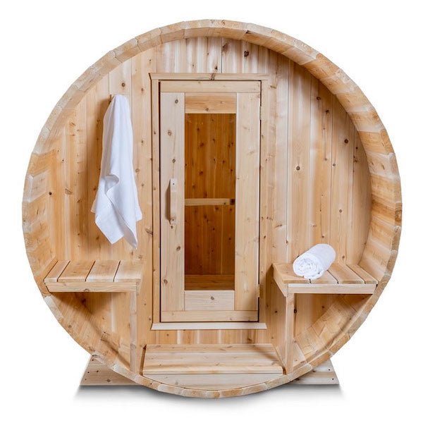 Dundalk LeisureCraft Canadian Timber Serenity Barrel Sauna - Sauna by Dundalk LeisureCraft available at Body Recovery Supply