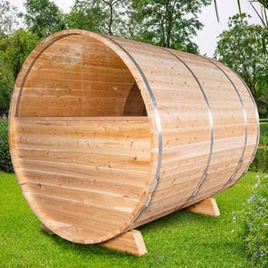 Dundalk LeisureCraft Canadian Timber Serenity MP 2 - 4 Person Traditional Outdoor Barrel Sauna - by Dundalk LeisureCraft