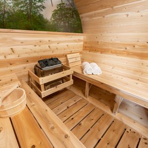 Dundalk LeisureCraft Canadian Timber Serenity MP 2 - 4 Person Traditional Outdoor Barrel Sauna - by Dundalk LeisureCraft